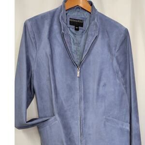 Vintage Y2K Periwinkle Suede Full Zip Bernardo Jacket Size XL